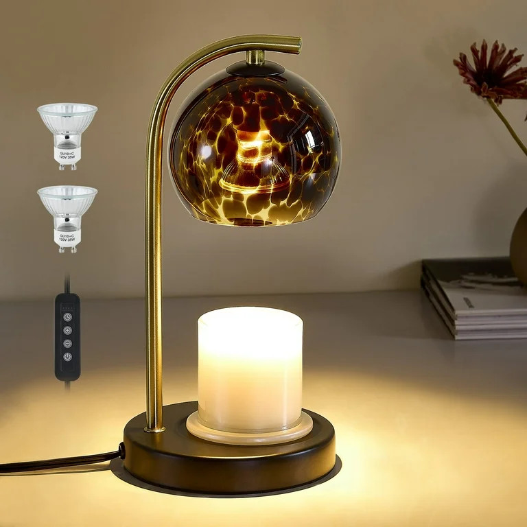 NATYSWAN Amber Glass Electric Candle Warmer with Timer & Dimmer Wax Melts Warmer for Candle Jars,... | Walmart (US)