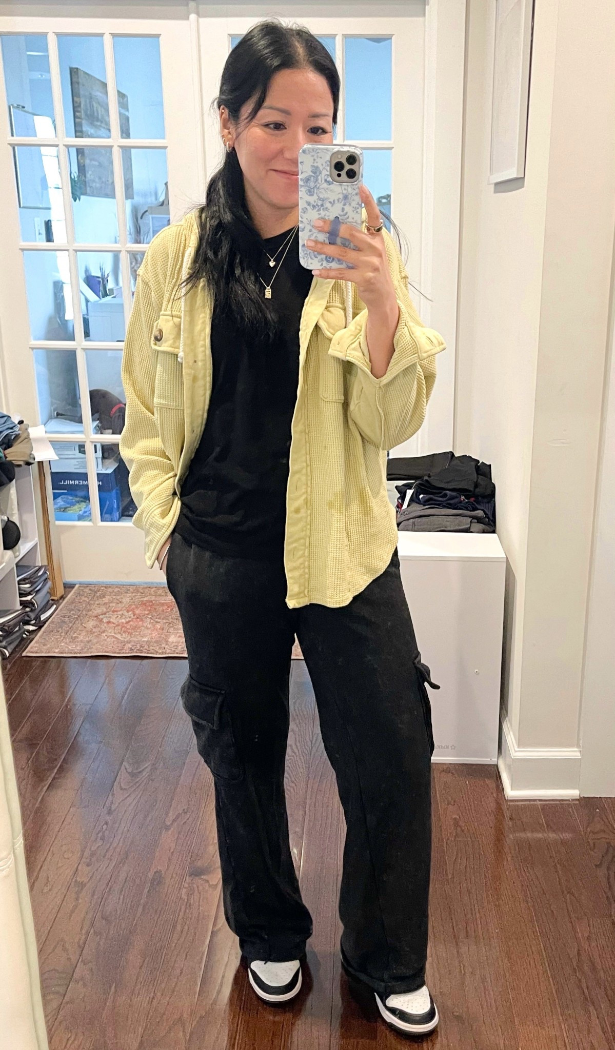 Size XS shacket & pants
Sneakers are true to size
Exact tee is older 


#LTKSaleAlert #LTKootd #LTKOver40