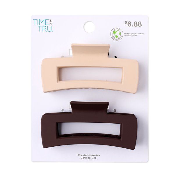 Time And Tru Women's Claw Clips, 2-Pack | Walmart (US)