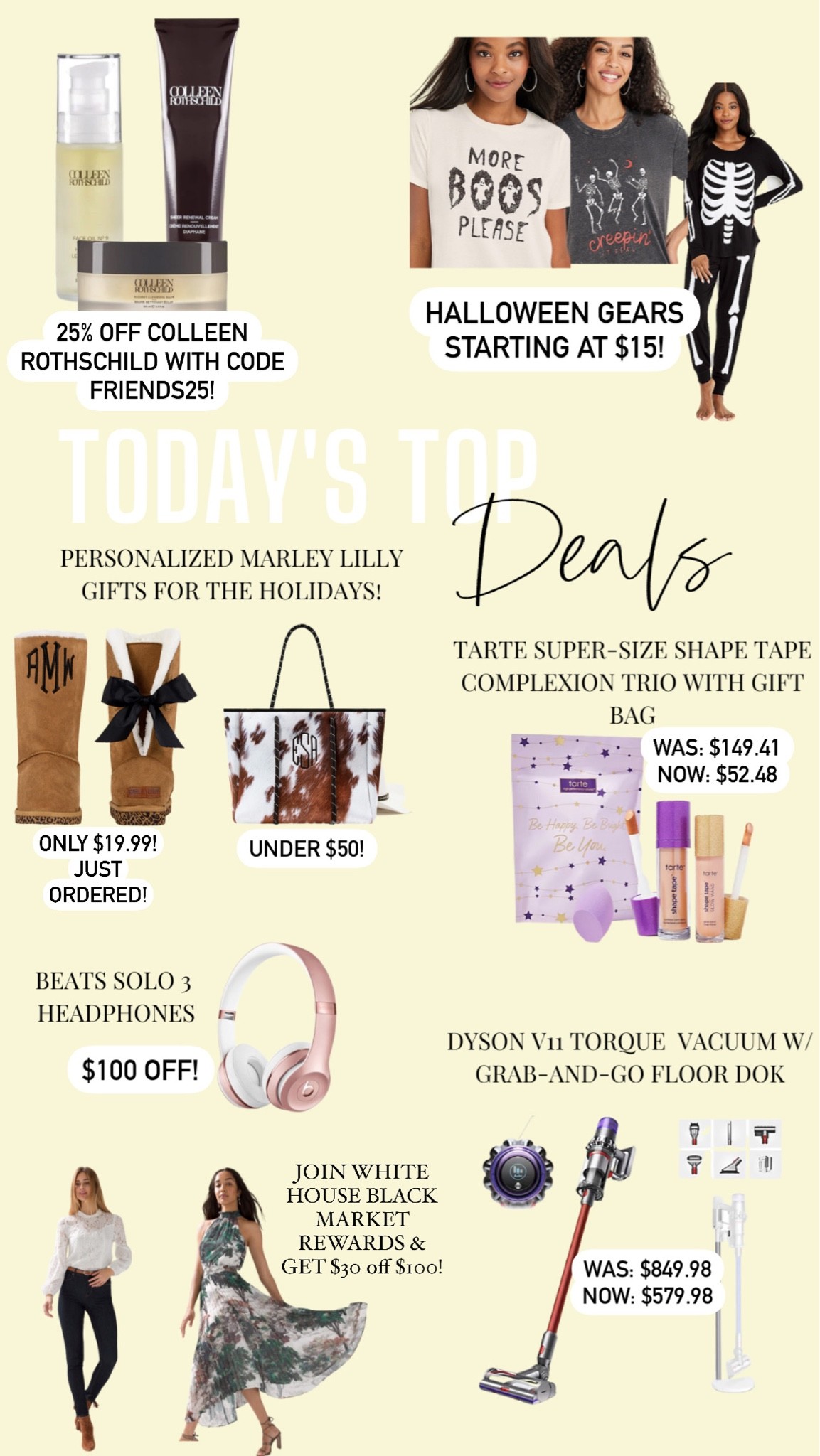 Halloween gear starting at $15! Personalized gifts for Christmas: these Marley Lilly boots are just $19.99 and this tote reminds me of my Barrington bag and is under $50!  Tarte gift bag is on mega sale! Colleen Rothschild friends and family sale with code friends25! 

#LTKsalealert #LTKSeasonal #LTKunder100