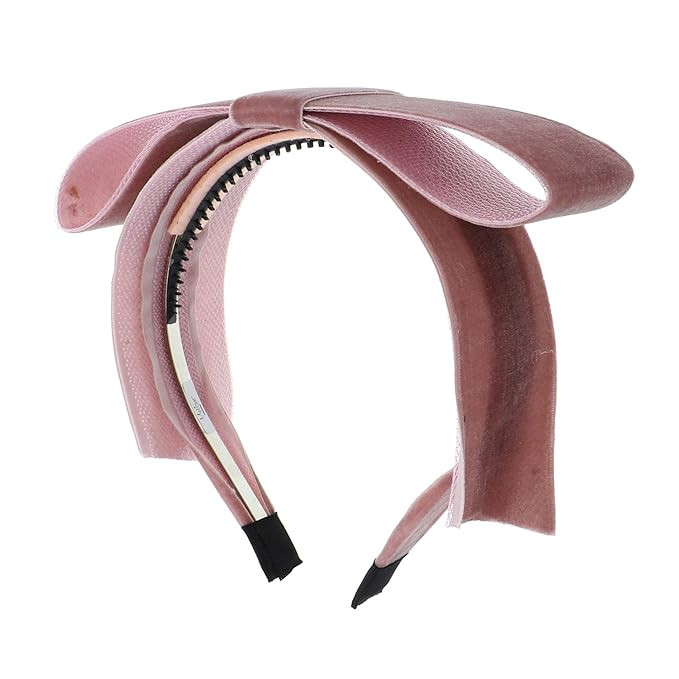 Motique Accessories Elegant Large Velvet Bow Headband - Pink | Amazon (US)