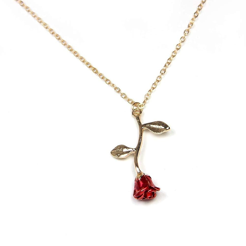 Necklaces for women, Gold Necklace For Women Rose Necklace With Pendant, Aesthetic Necklace, Prep... | Amazon (US)