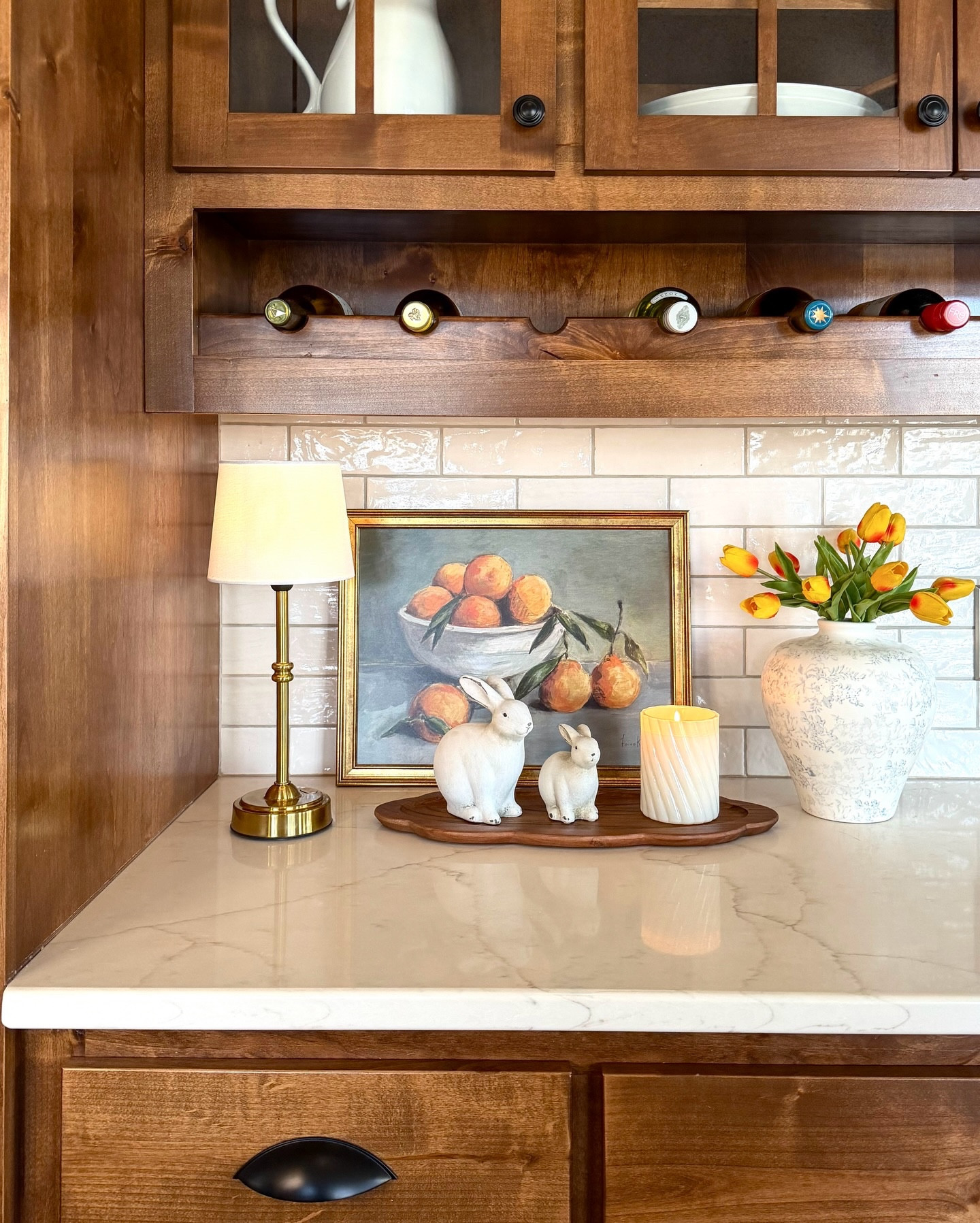 A little spring refresh in this kitchen nook. The hint of citrus color and a charming new lamp make this area feel so uplifting. Does a little splash of yellow brighten your day too? 💛

✨See something you like? Tap link in my bio. 

✨If simple and inviting decor is your vibe, follow along for more inspiration!
•
•
•
cozy home, classic decor, kitchen decor, kitchen counter, interior inspiration, spring decor

#LTKHome #LTKSeasonal