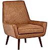 Rivet Jamie Leather Mid-Century Modern Low Arm Accent Chair, 31"W, Cognac | Amazon (US)