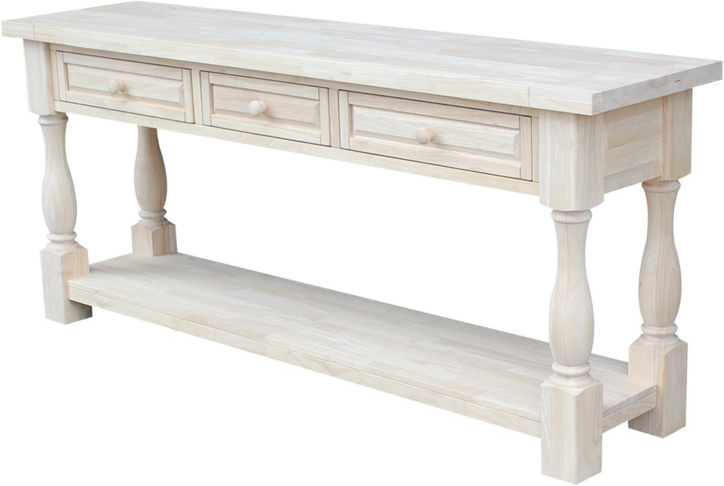 International Concepts Tuscan, 65 by 14-Inch Console Table, Unfinished | Amazon (US)