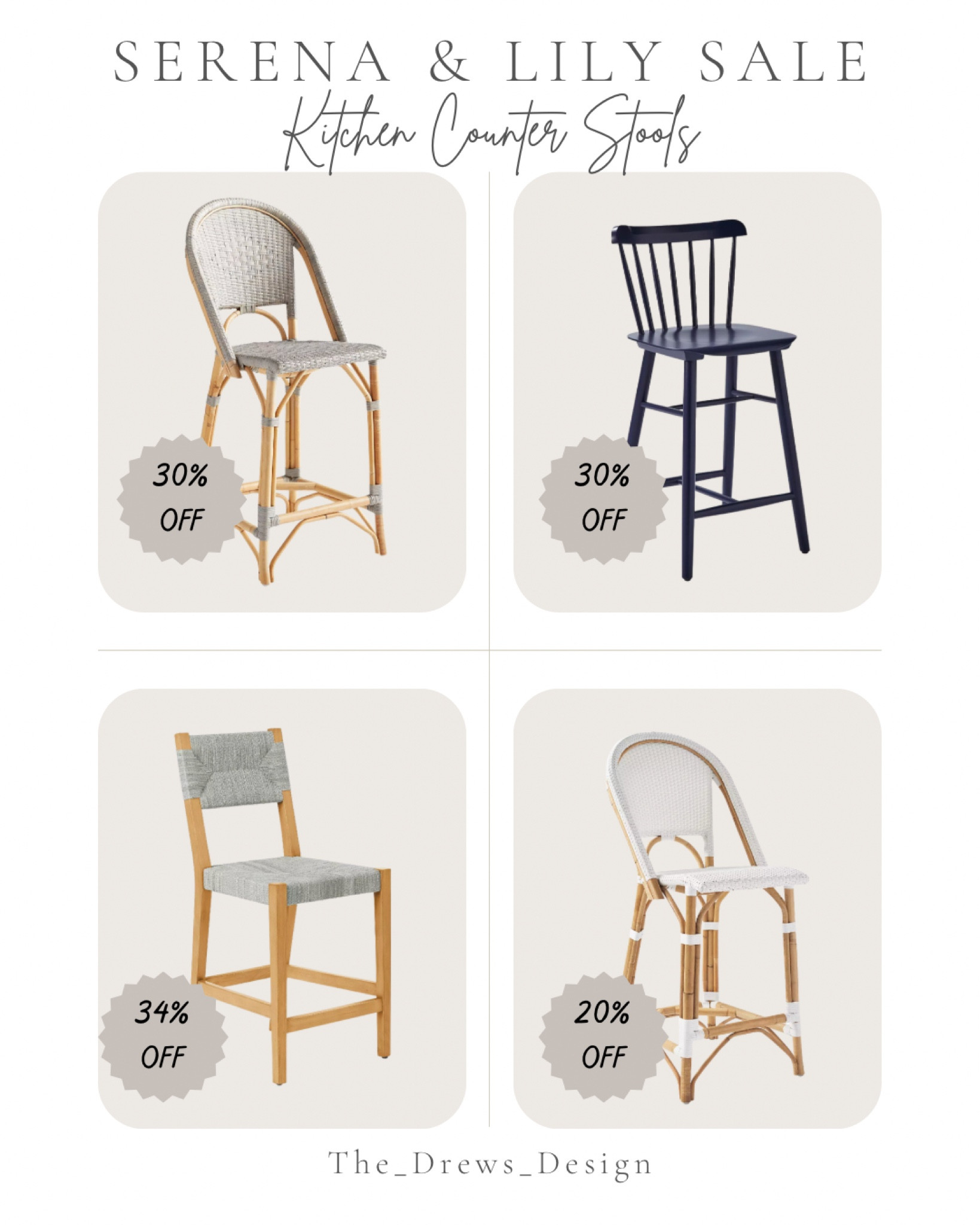 Shop kitchen counter stools and bar stools on sale during the Serena & Lily sale. 

#LTKstyletip #LTKsalealert #LTKhome