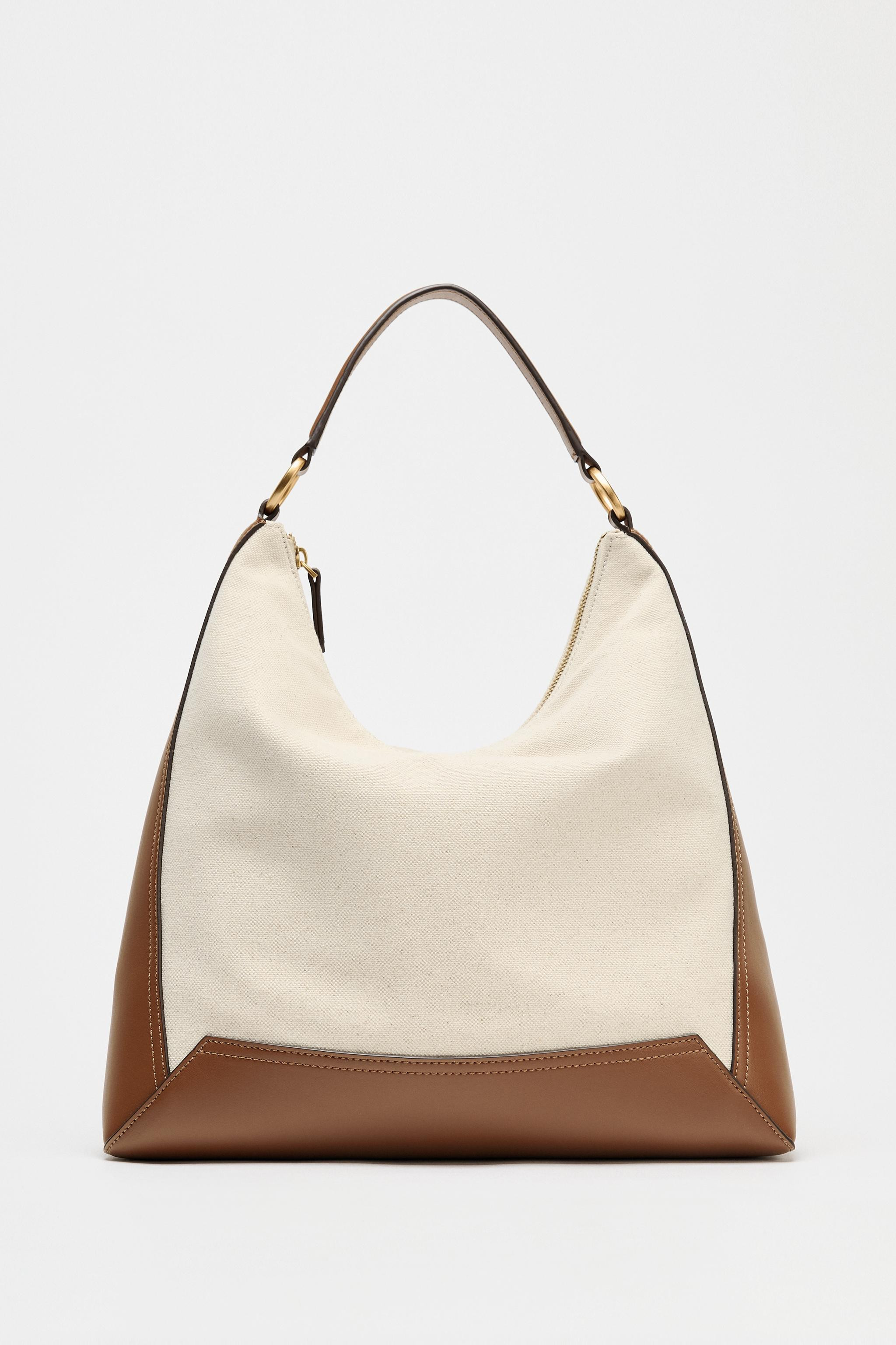 CANVAS SLOUCHY SHOULDER BAG | Zara UK
