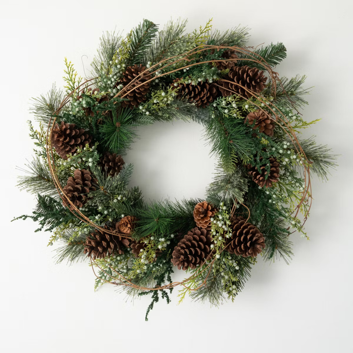 24"H Sullivans Woodland Pine Wreath, Green Winter Wreaths For Front Door | Target