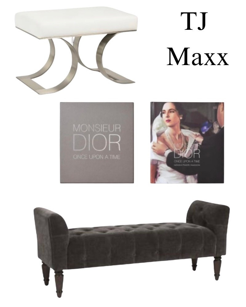 TJ Maxx home decor on sale, Dior, coffee table book, designer, bench, tufted, velvet, living room, entry, office, bathroom, French, modern, coastal.

#LTKSaleAlert #LTKHome