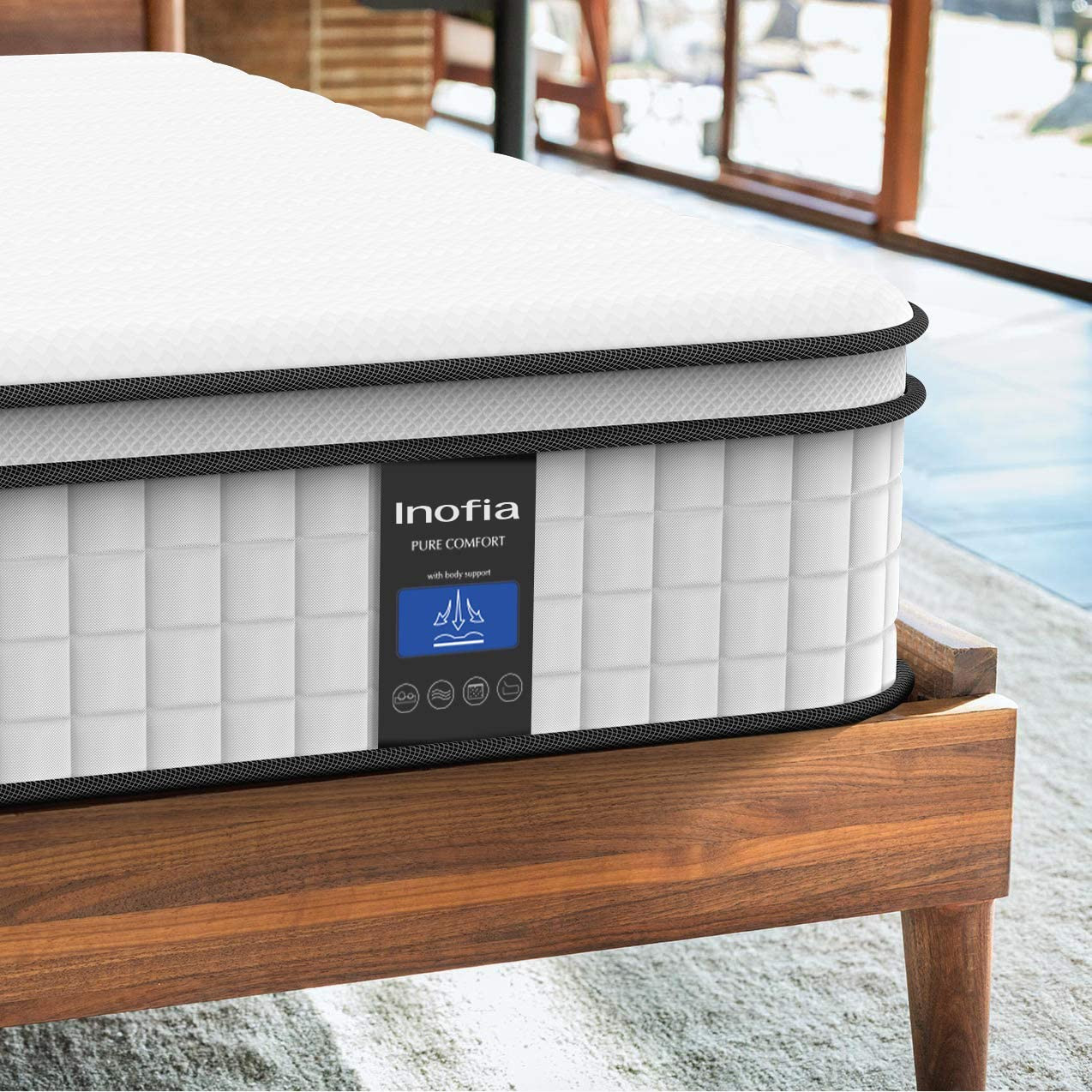 Inofia Full Size Mattress, 10 Inch Full Bed Mattress, Pocket Innerspring Mattress with Cool Memory Foam, Breathable & Soft 75 x 54 x 10 Inch Hybrid Mattress for Side Sleepers, Medium Plush | Amazon (US)
