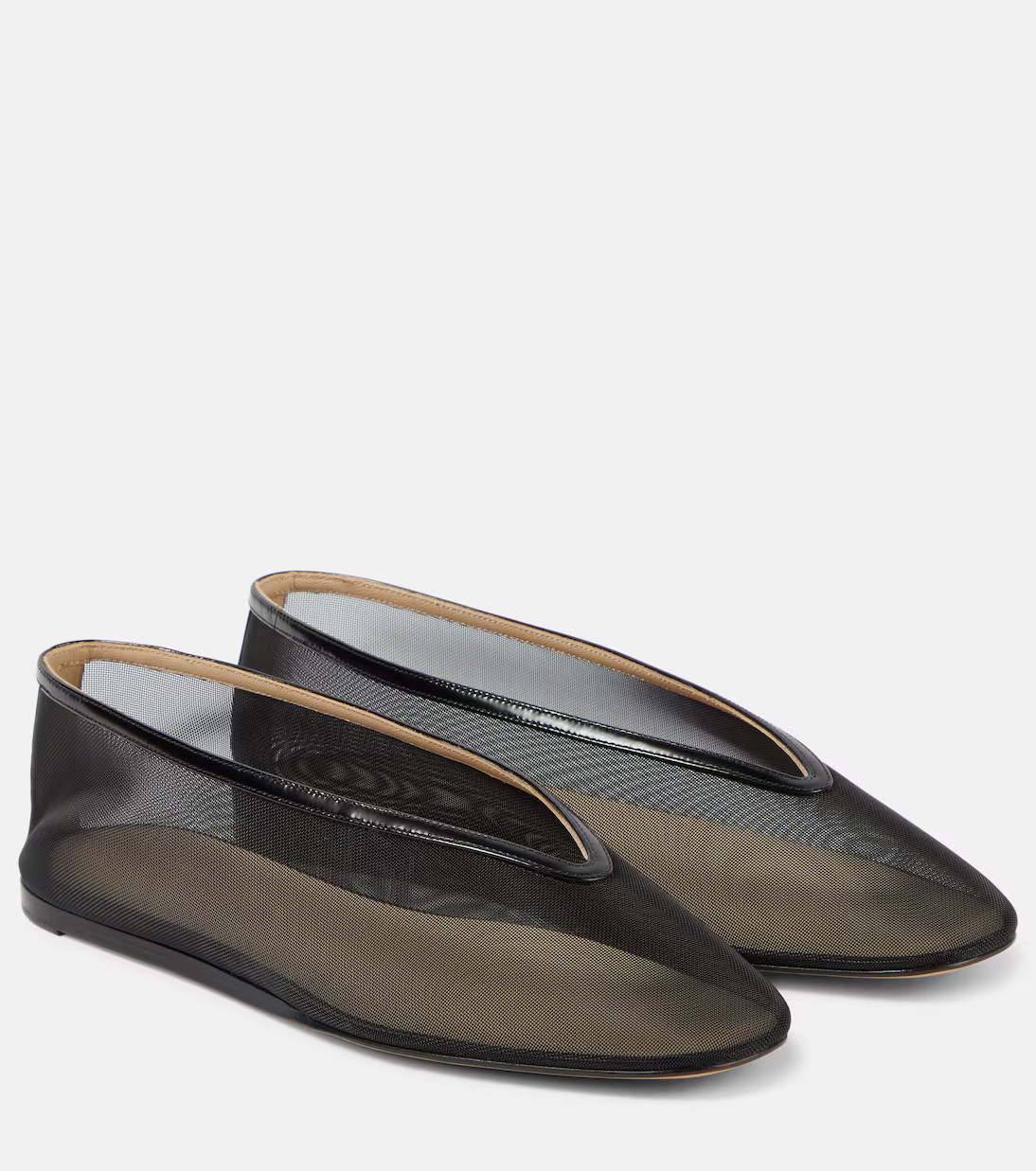 Luna leather-trimmed mesh ballet flats | Mytheresa (US/CA)