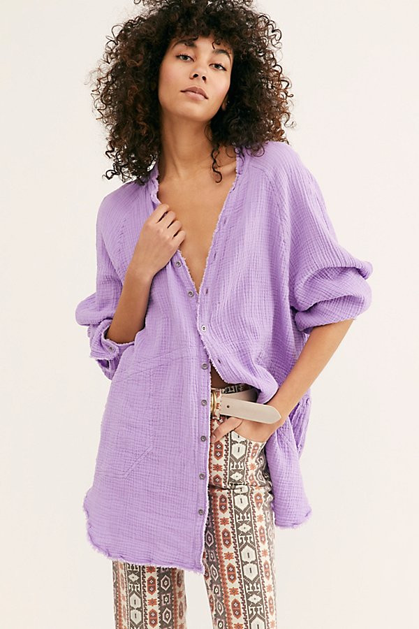 We The Free Summer Daydream Buttondown by We The Free at Free People, Sassy Lilac, S | Free People (Global - UK&FR Excluded)
