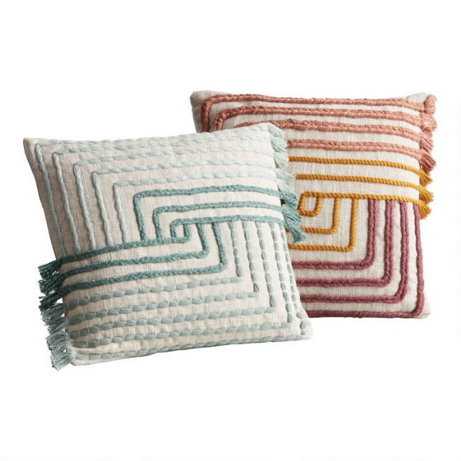 Multicolor Geo Tufted Throw Pillow | World Market