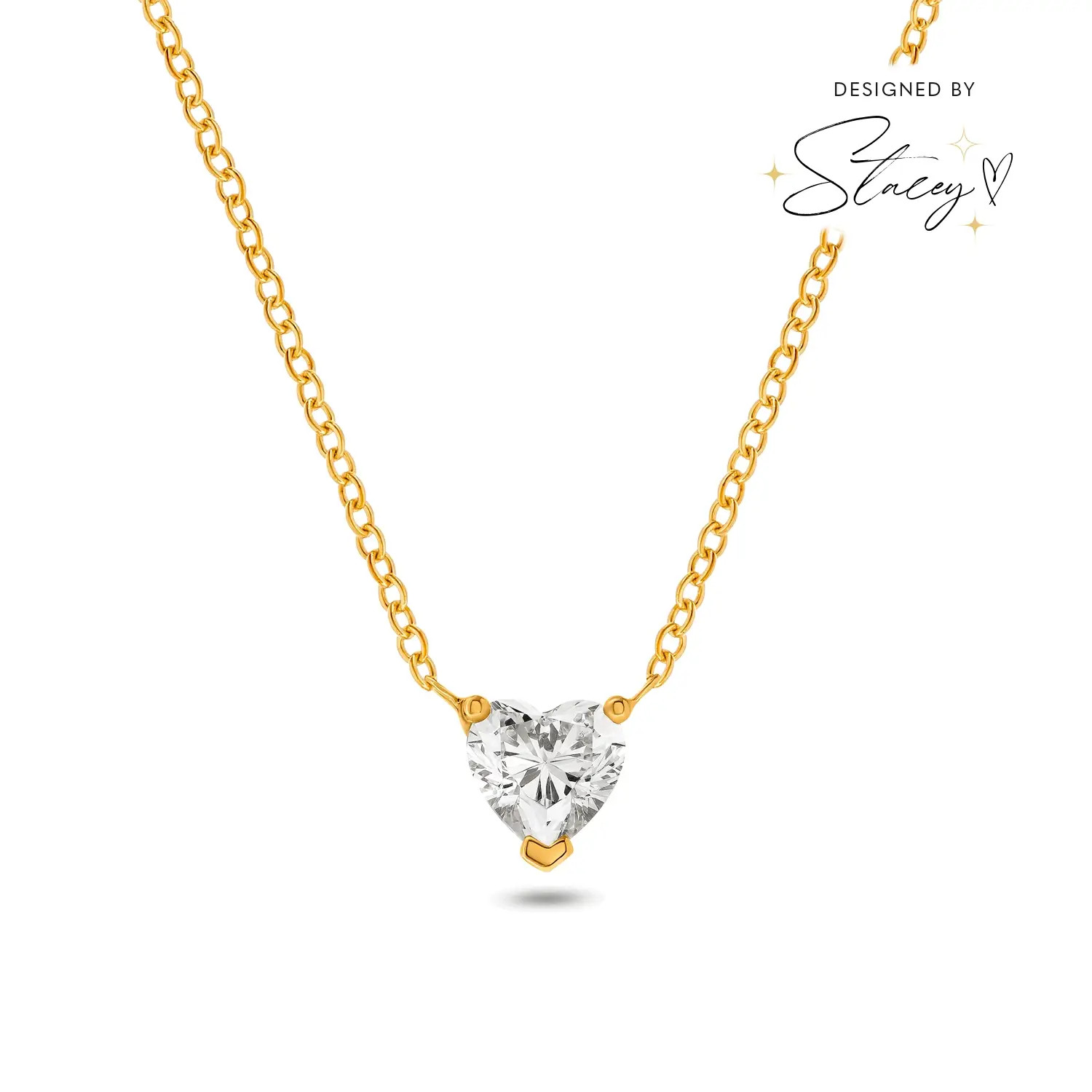 Heart Birthstone Legacy Necklace 1ct (Gold) | Abbott Lyon