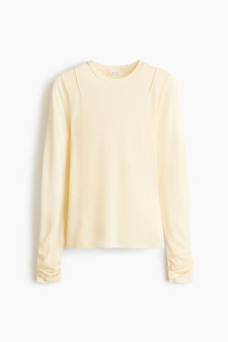 H & M - Silk-Blend Top - Light Yellow | H&M (US, CA, MX)