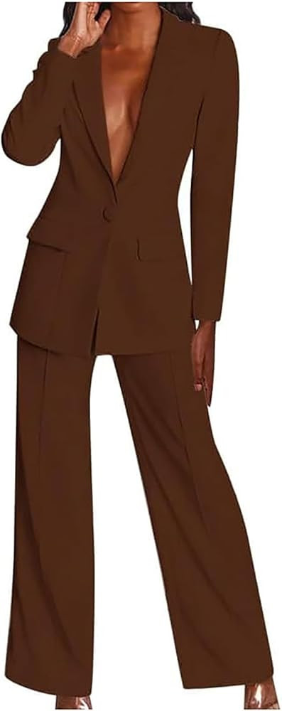 Blazer Sets Women 2 Piece Outfits Dressy Casual Two Piece Pants Set Fashion Business Casual Cloth... | Amazon (US)