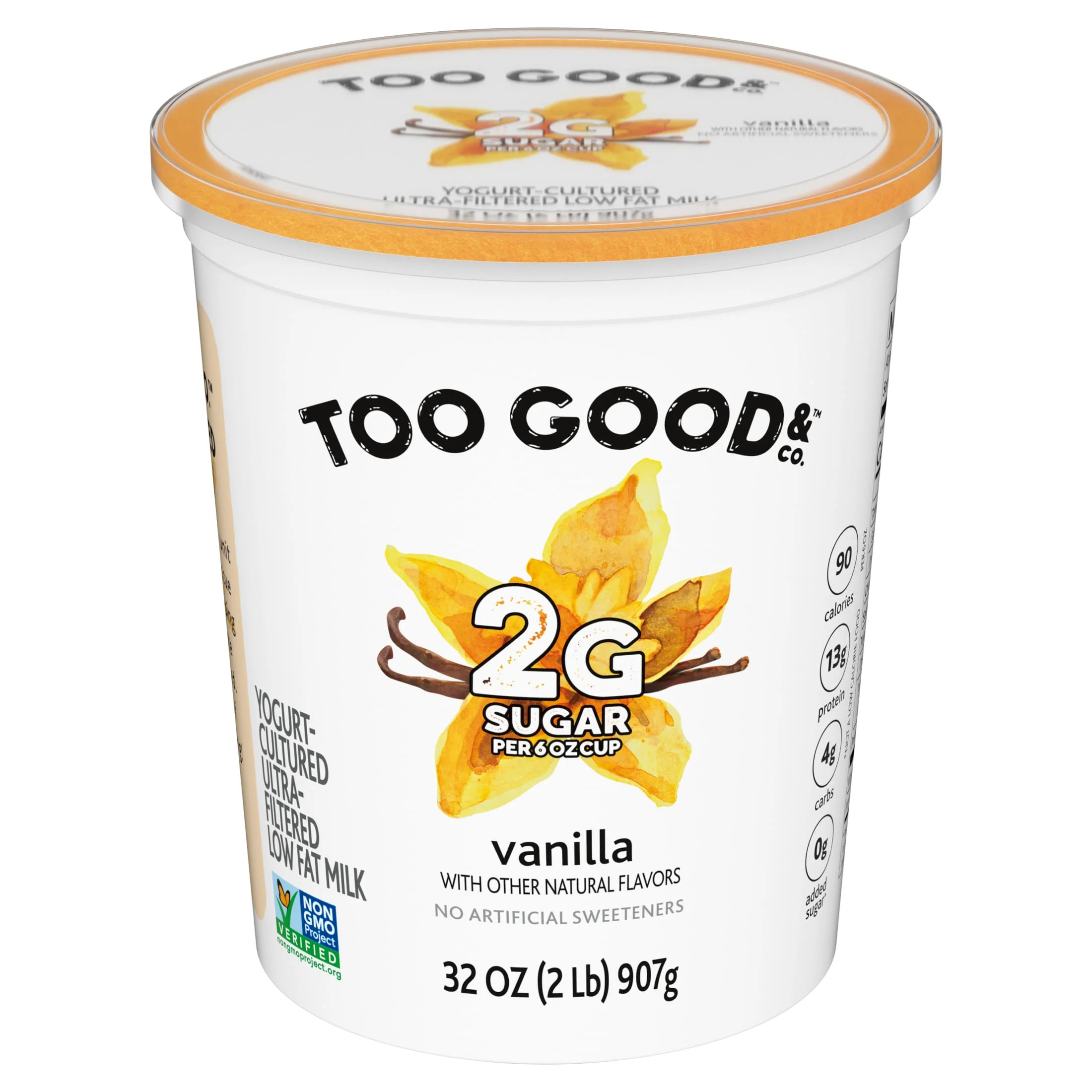 Two Good Lower Sugar Vanilla Flavored Low Fat Greek Yogurt Cultured Product, 32 oz Tub | Walmart (US)