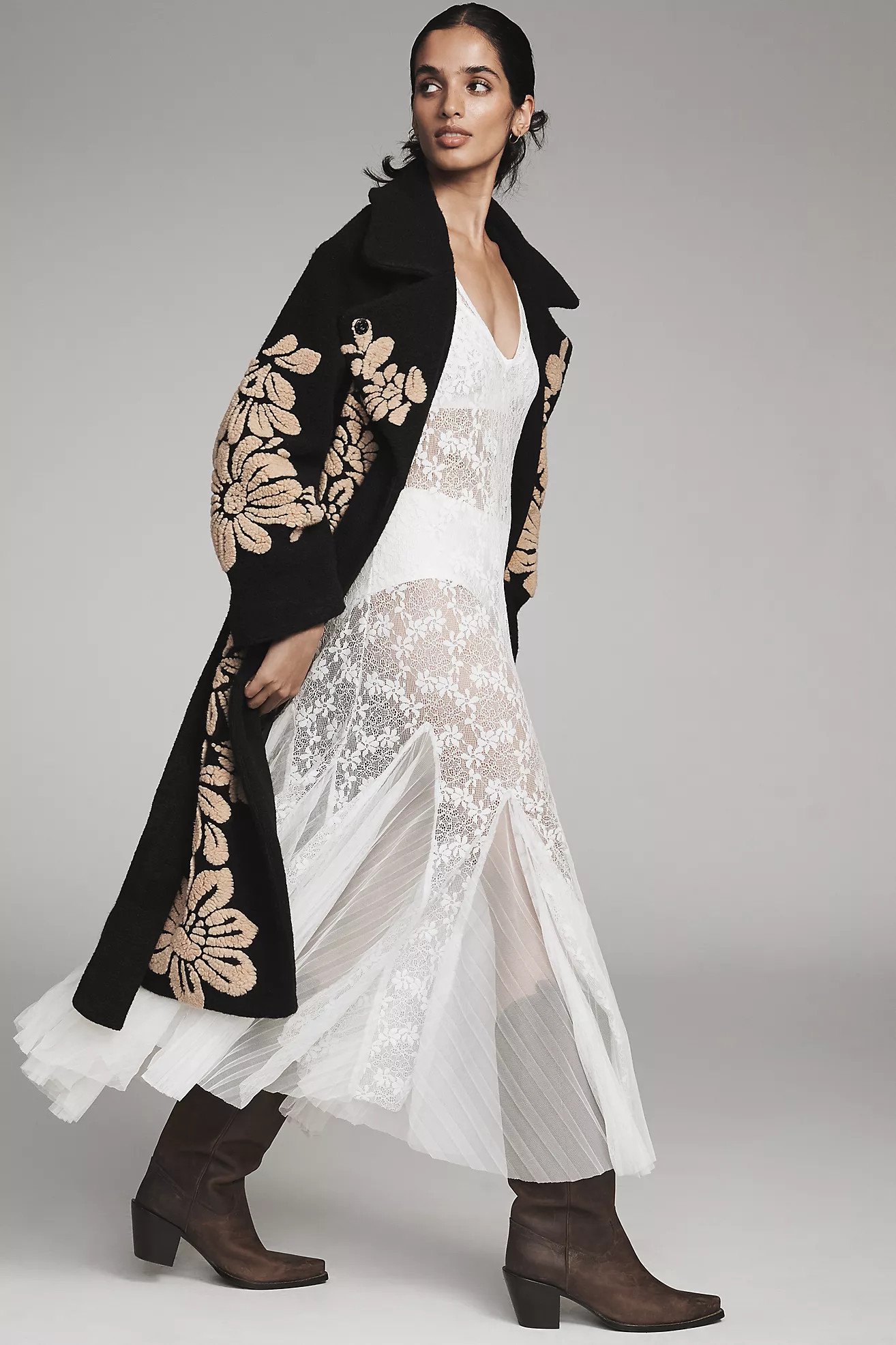 Farm Rio Bold Flowers Wool Blend Coat | Anthropologie (US)