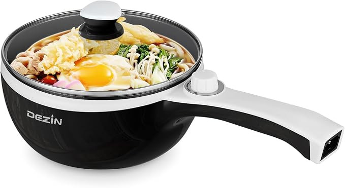 Dezin Hot Pot Electric Upgraded, Non-Stick Sauté Pan, Rapid Noodles Electric Pot, 1.5L Mini Port... | Amazon (US)