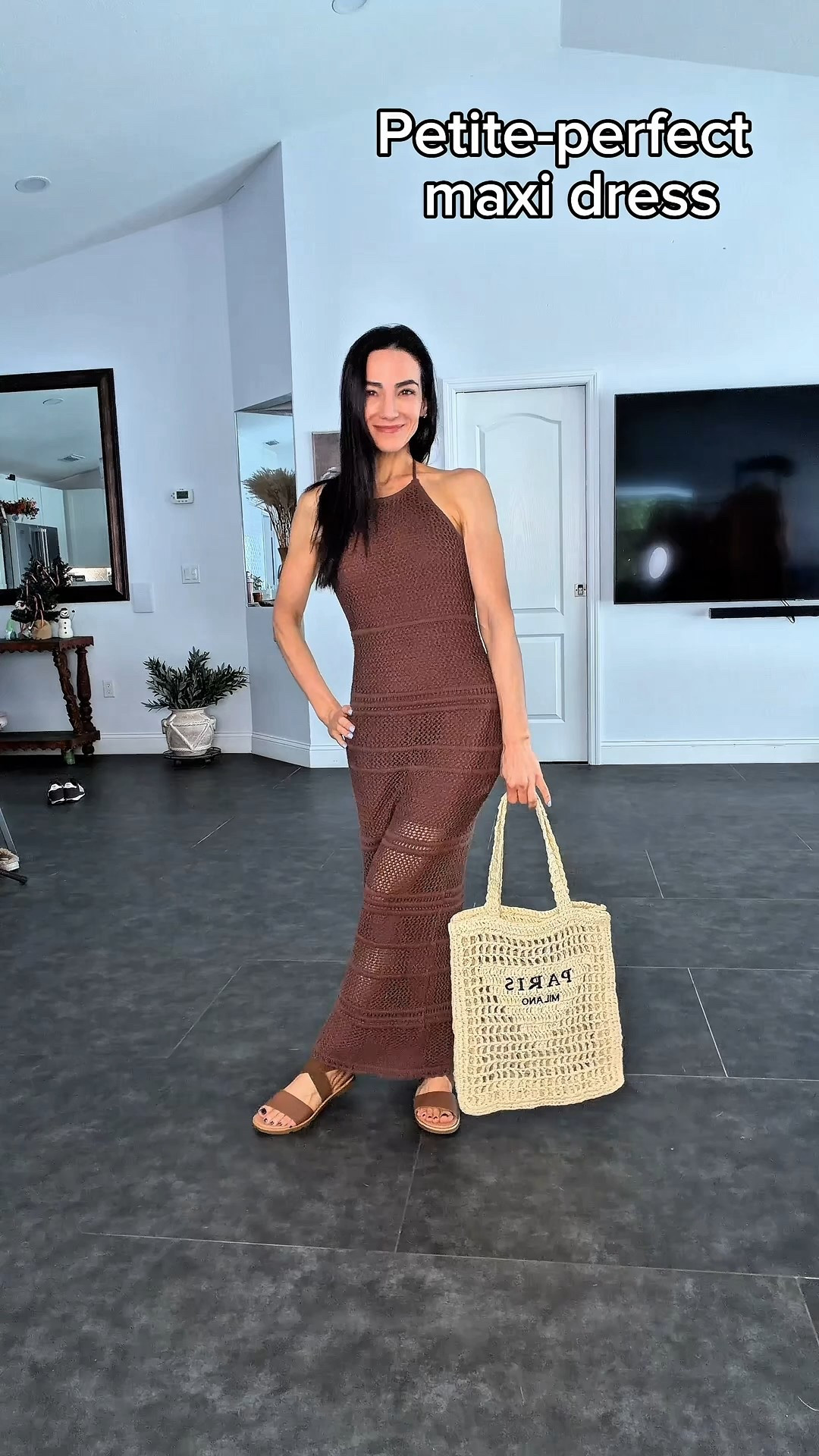 This is one of those rare maxi dresses that actually works for a petite frame. I’m 5’0”, and the length is perfect—no dragging, no hemming—and it’s fully lined so it feels polished, not flimsy. Styled with my favorite matching sandals for an easy vacation or summer dinner look from Abercrombie & Fitch.

#LTKSeasonal #LTKootd #LTKPetite