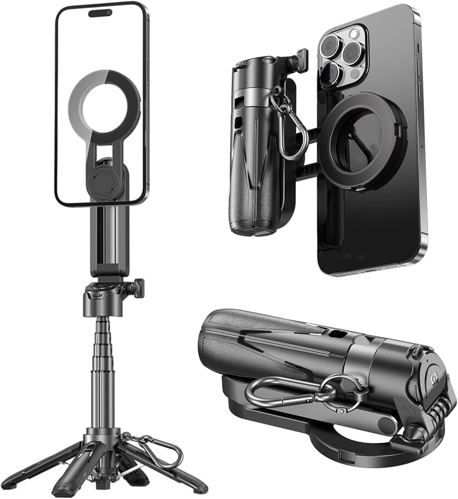 4 in 1 Magnetic Tripod Pocket Selfie Stick Extendable Cell Phone Stand Portable Camera Grip Handl... | Amazon (US)