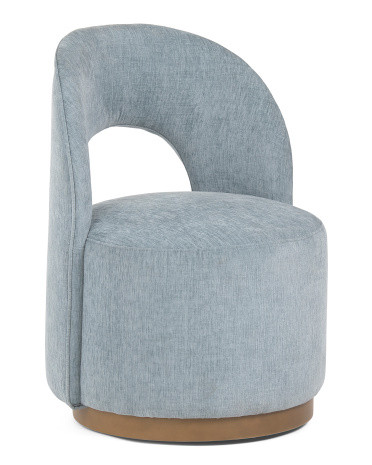 24X32 Gigi Swivel Velvet Anywhere Chair, Polyester | TJ Maxx