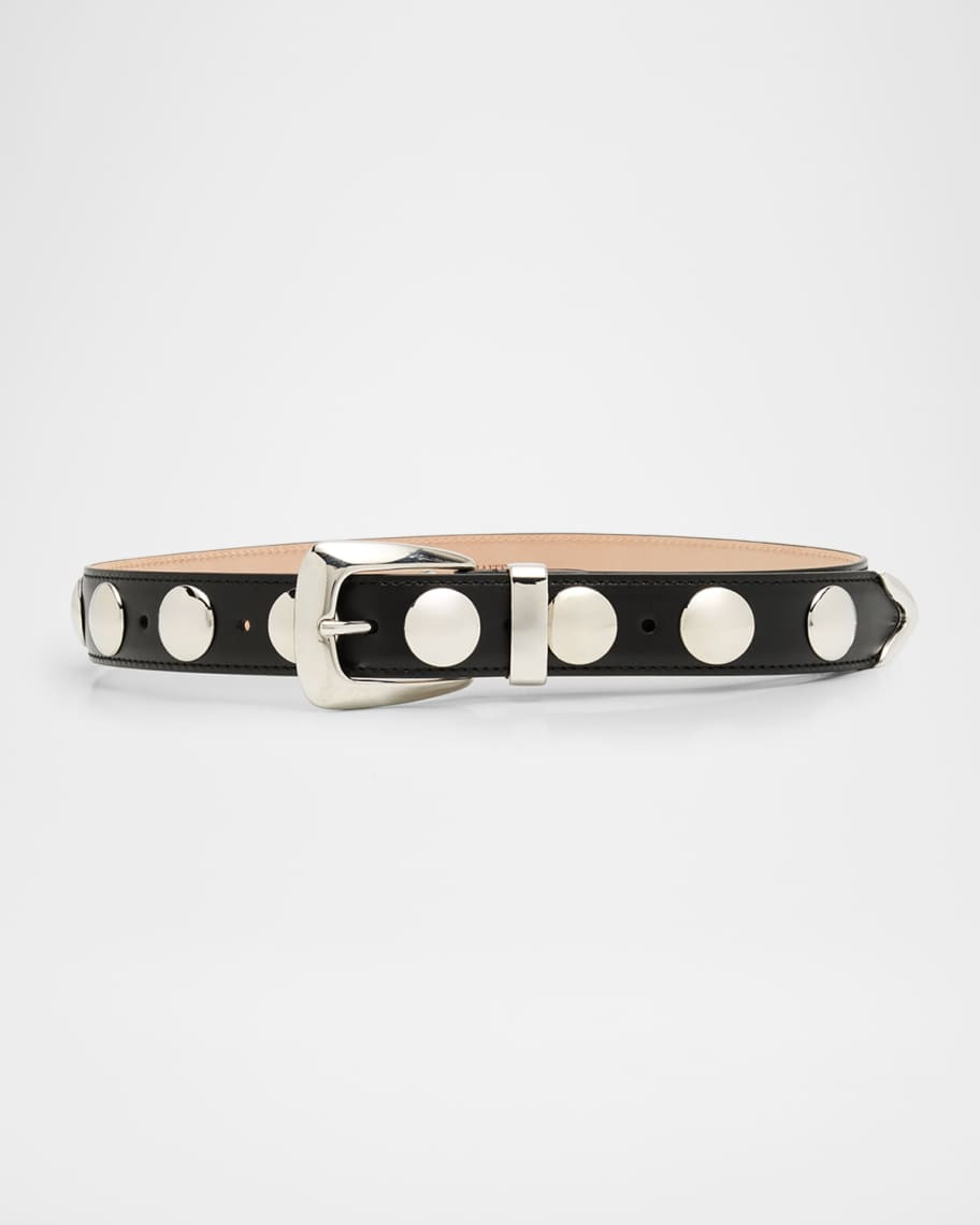 Benny Silvertone Studded Leather Belt | Neiman Marcus