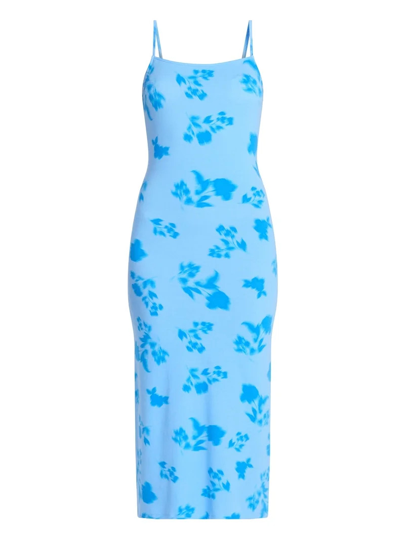 No Boundaries Sleeveless Square Neck Midi Dress, Women's & Women's Plus Sizes XXS-4X - Walmart.co... | Walmart (US)