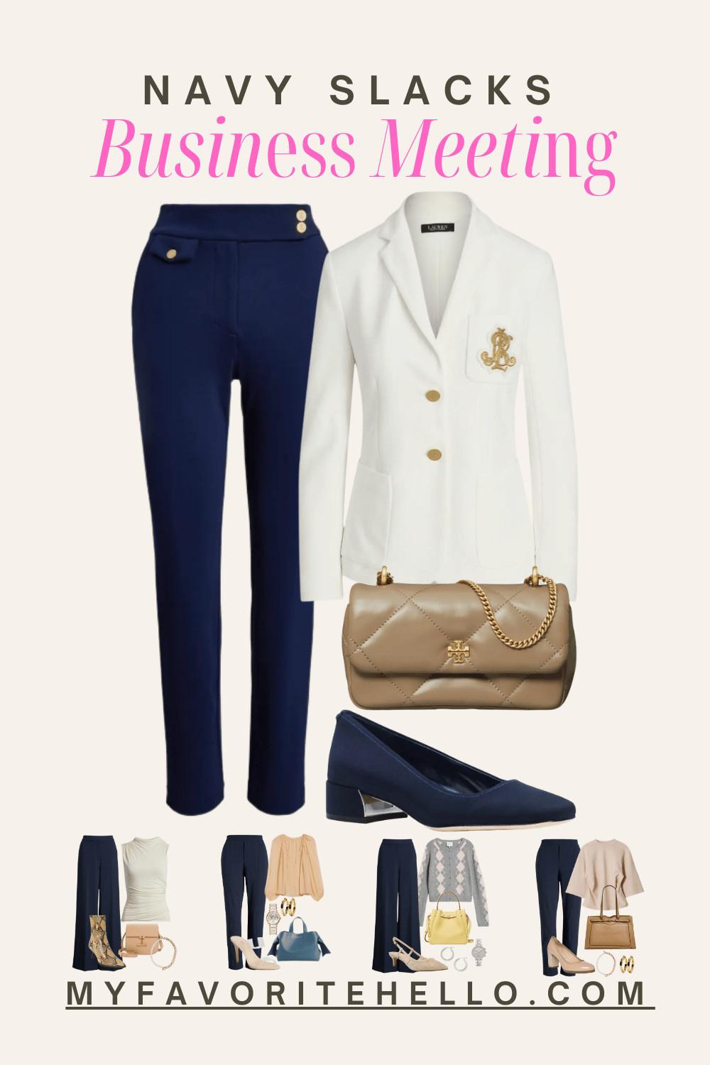 business meeting outfit, work outfit, navy pants outfit, preppy outfit with suit jacket 

 #LTKOver40 #LTKSaleAlert #LTKWorkwear