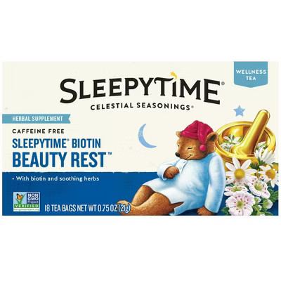Celestial Seasonings Sleepytime Wellness Biotin Beauty Rest Herbal Tea Bags (18 Count) (Pack of 2) | Target