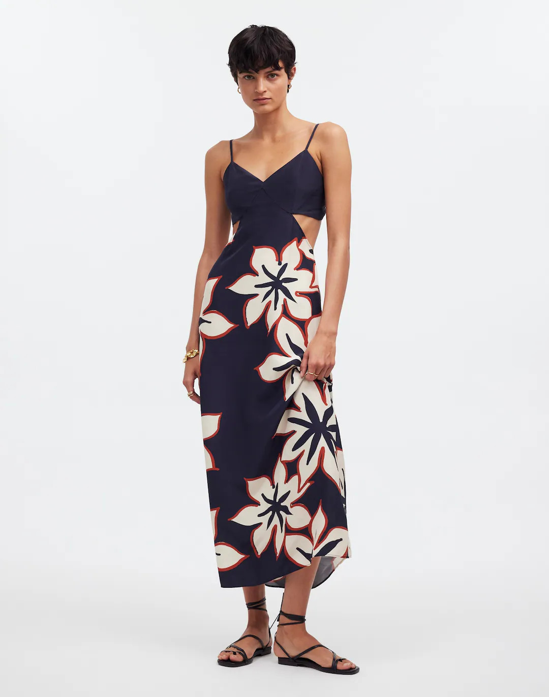 Open-Back Maxi Dress in Silk Floral | Madewell