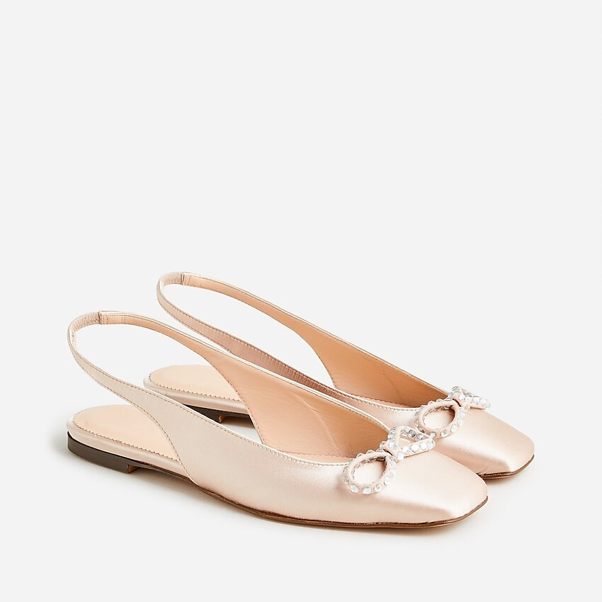 Anya slingback flats with bow | J. Crew US
