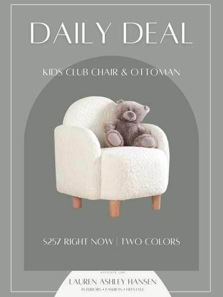 The sweetest little cozy chair for the littles! How cute would this chair be in a little kids room. I love the wood pedestal feet, and the cozy boucle teddy fabric is so good. Also comes in brown! 

#LTKstyletip #LTKhome #LTKkids