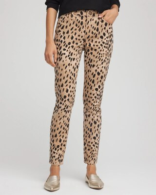 Women's Leopard Girlfriend Slim Ankle Jeans in Caramel Apple | Chico's | Chico's