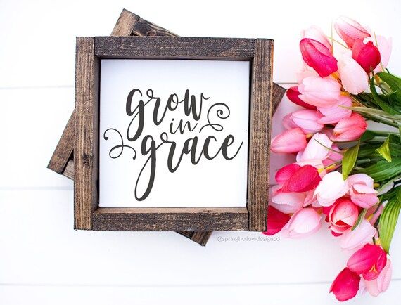 Grow in Grace, Scripture Bible Verse Sign, 2 Peter 3:18, Grace Decor, Framed Wood Sign, Christian... | Etsy (US)