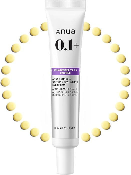 ANUA Retinol 0.1 Caffeine Revitalizing Eye Cream, Under Eye Cream For Hydration, Glow Up Eye Cont... | Amazon (US)