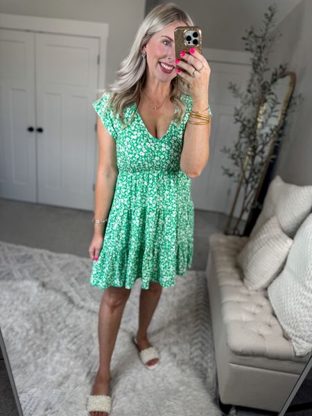 Weekend Walmart Wins try on 
Green floral dress- large [it’s juniors so I sized up for extra length… I’m 5’7]

#LTKFindsUnder50 #LTKSeasonal #LTKStyleTip