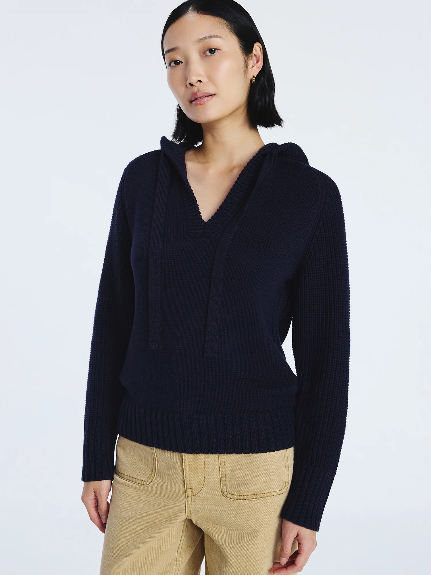 Free Assembly Women's Cotton Hoodie Sweater with Long Sleeves, Sizes XS-XXL | Walmart (US)