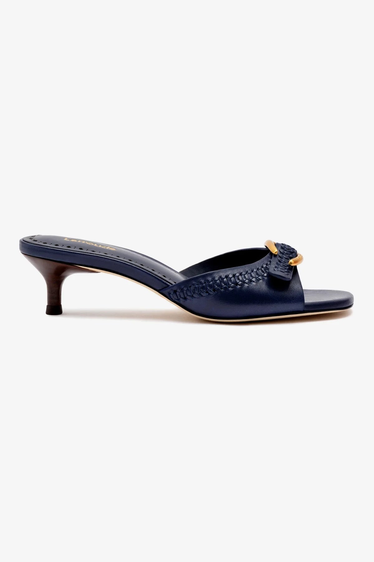 Verona Mule In Navy Leather | Larroude