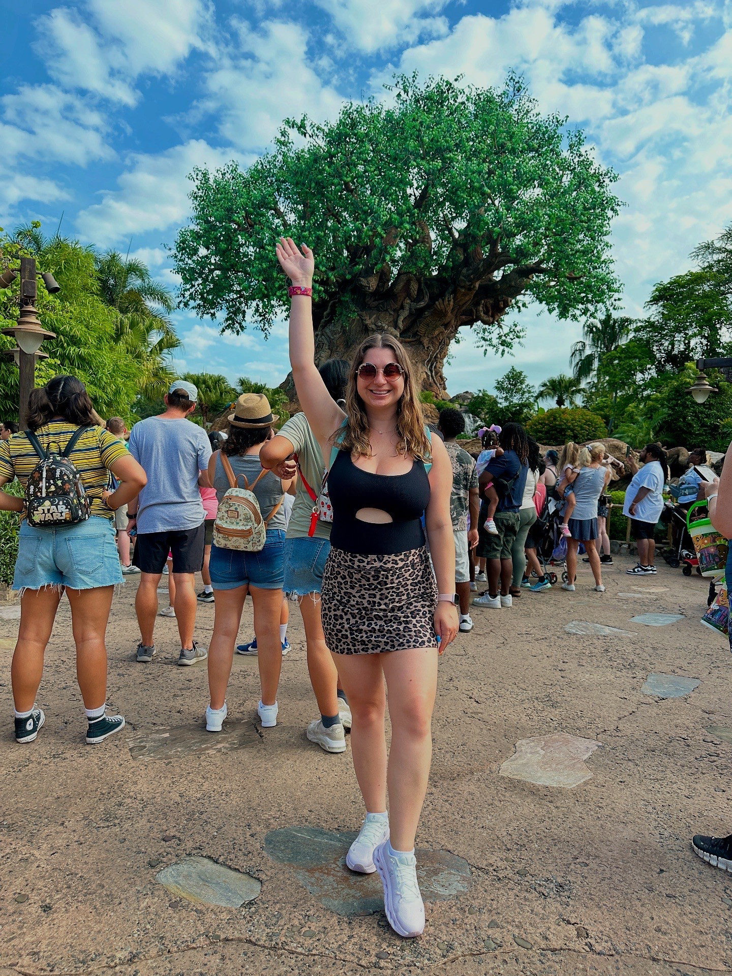 Disney Animal Kingdom leopard active skirt and black keyhole bodysuit with on cloud tilt sneakers 

#LTKTravel #LTKSeasonal #LTKActive