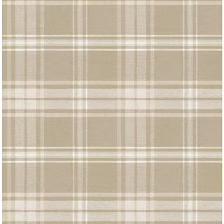 CASA MIA Tartan Beige and Off White Paper Non Pasted Strippable Wallpaper Roll (Cover 56.05 sq. f... | The Home Depot