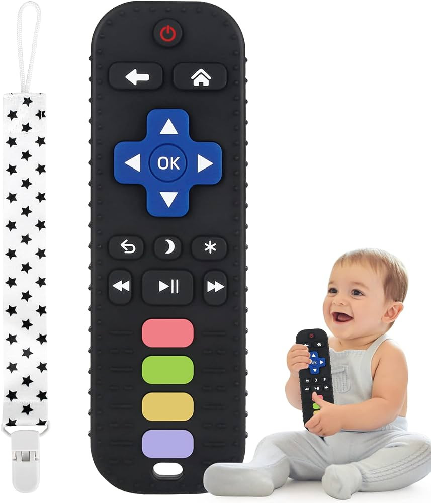 Fu Store 1 Pack Black Silicone Teething Toys for Infant Toddlers Remote Control Shape Teethers fo... | Amazon (US)