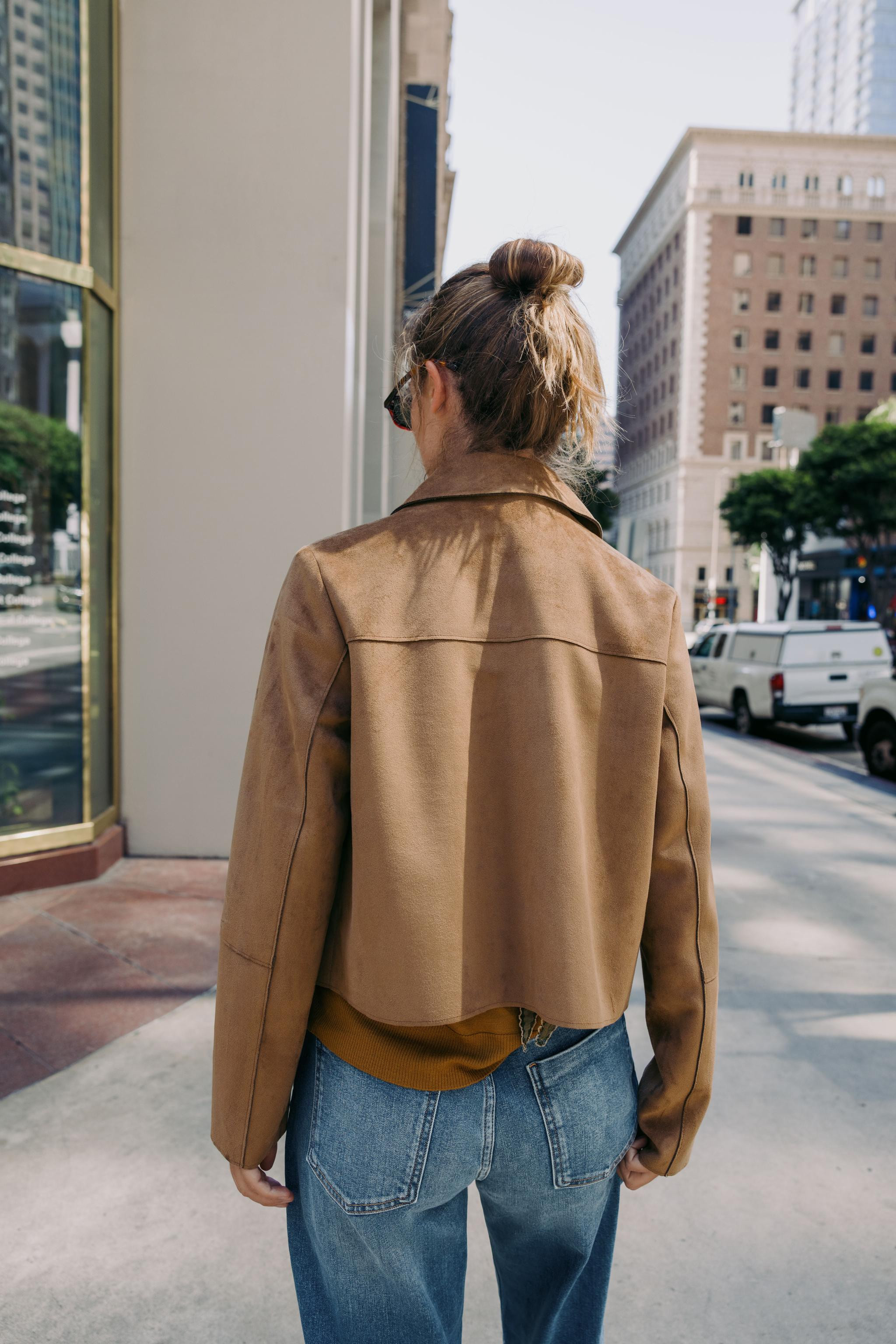 CROPPED FAUX SUEDE JACKET | Zara US