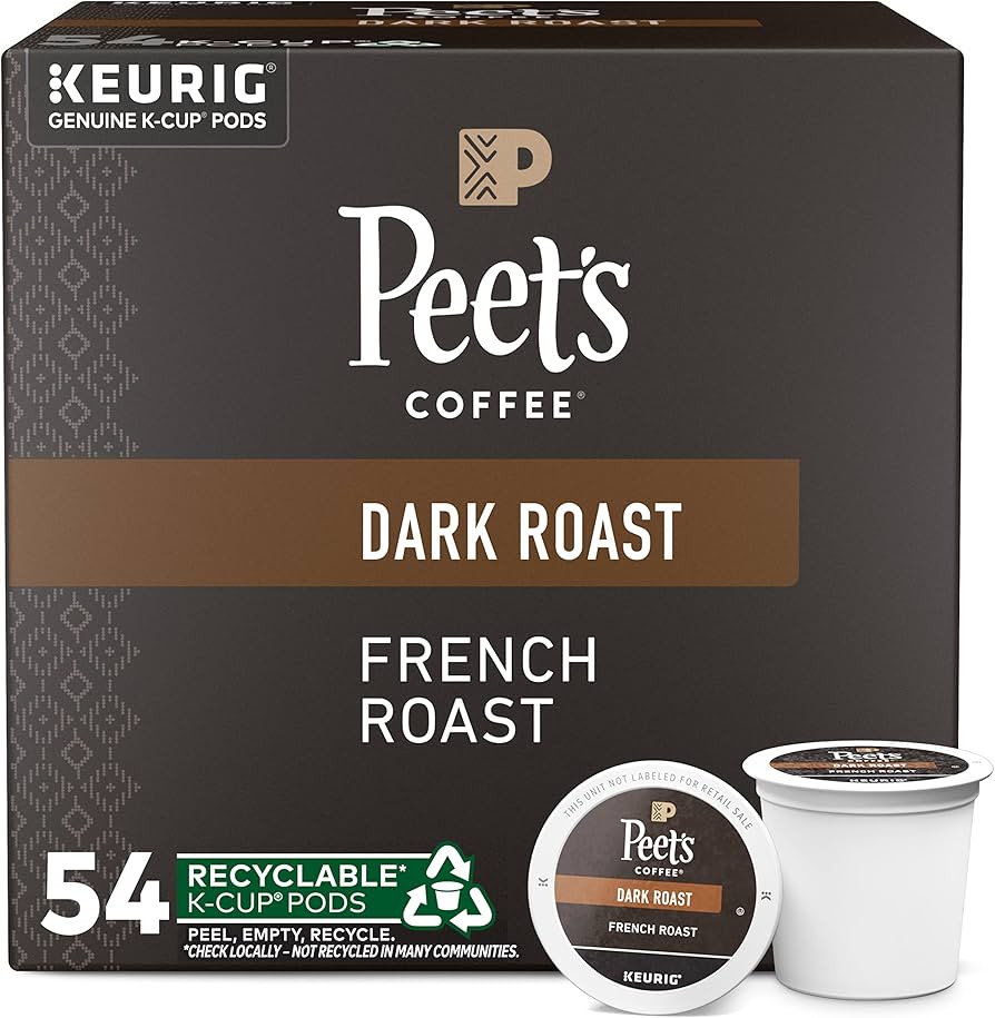 Peet's Coffee, Dark Roast Keurig K-Cup Pods, 100% Arabica Coffee - French Roast 54 Count (1 Box o... | Amazon (US)