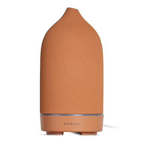 Vitruvi Stone Diffuser, Ceramic Ultrasonic Essential Oil Diffuser for Aromatherapy, Terracotta, 9... | Amazon (US)