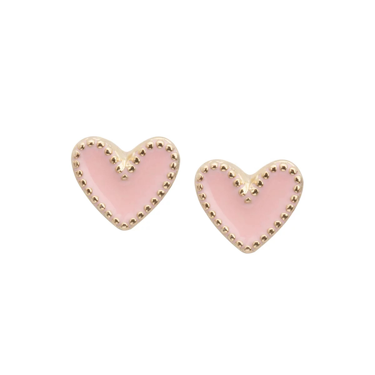 Luca + Danni Enameled Pink Heart Stud Earrings | Kohl's