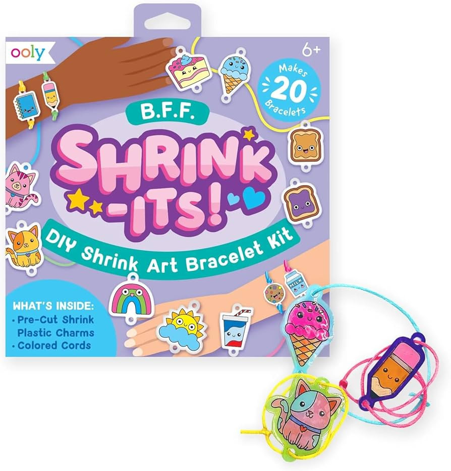 Ooly Shrink-Its 24 PC DIY Shrinking Art Bracelet Kit That Creates BFF Bracelets, Includes 20 Plas... | Amazon (US)