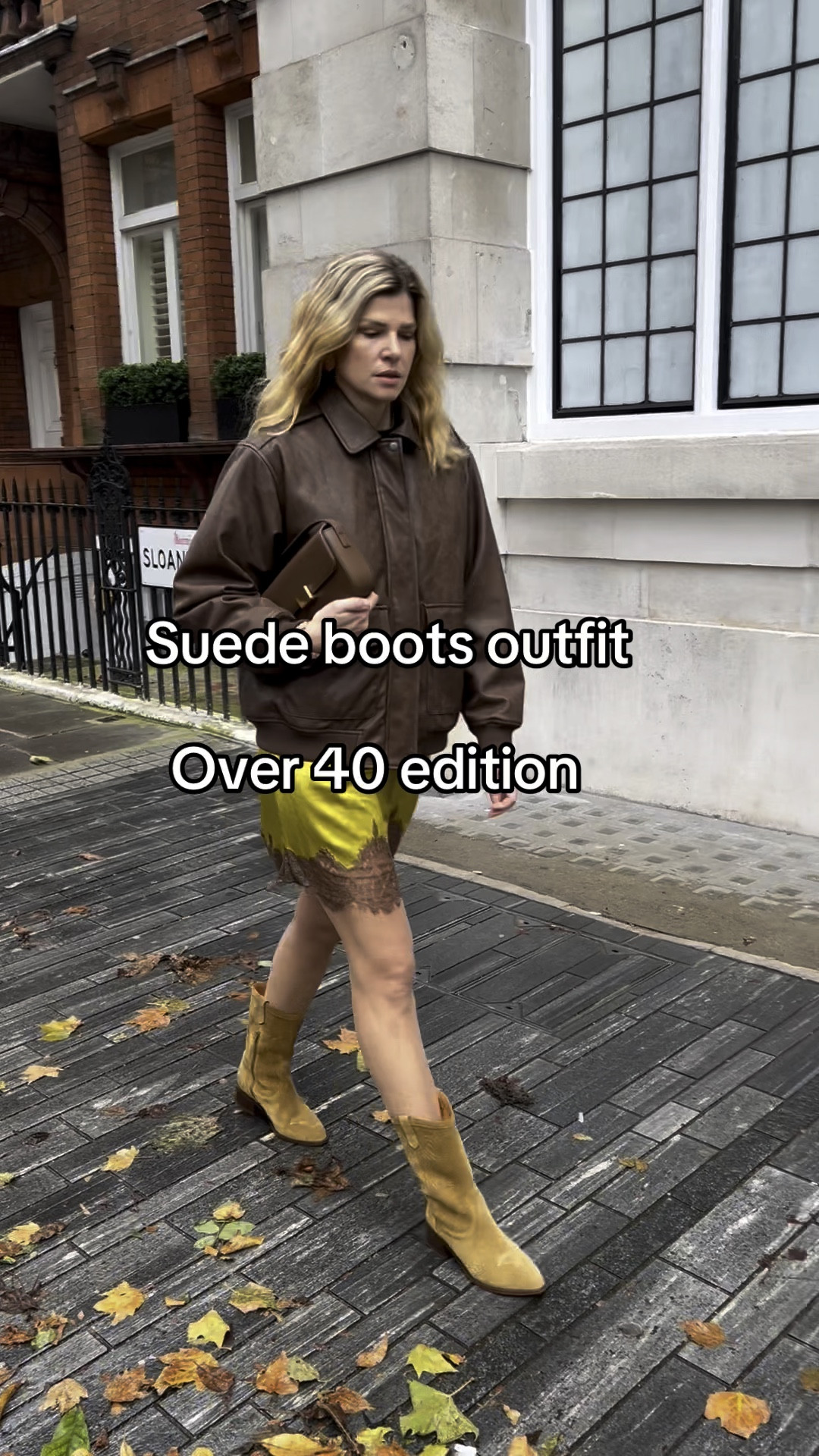 Slip skirt, bomber, suede boots, brown bag, lace skirt 

#LTKuk #LTKstyletip #LTKeurope