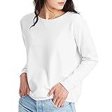 Hanes Women's EcoSmart Crewneck Sweatshirt, White, Medium at Amazon Women’s Clothing store | Amazon (US)
