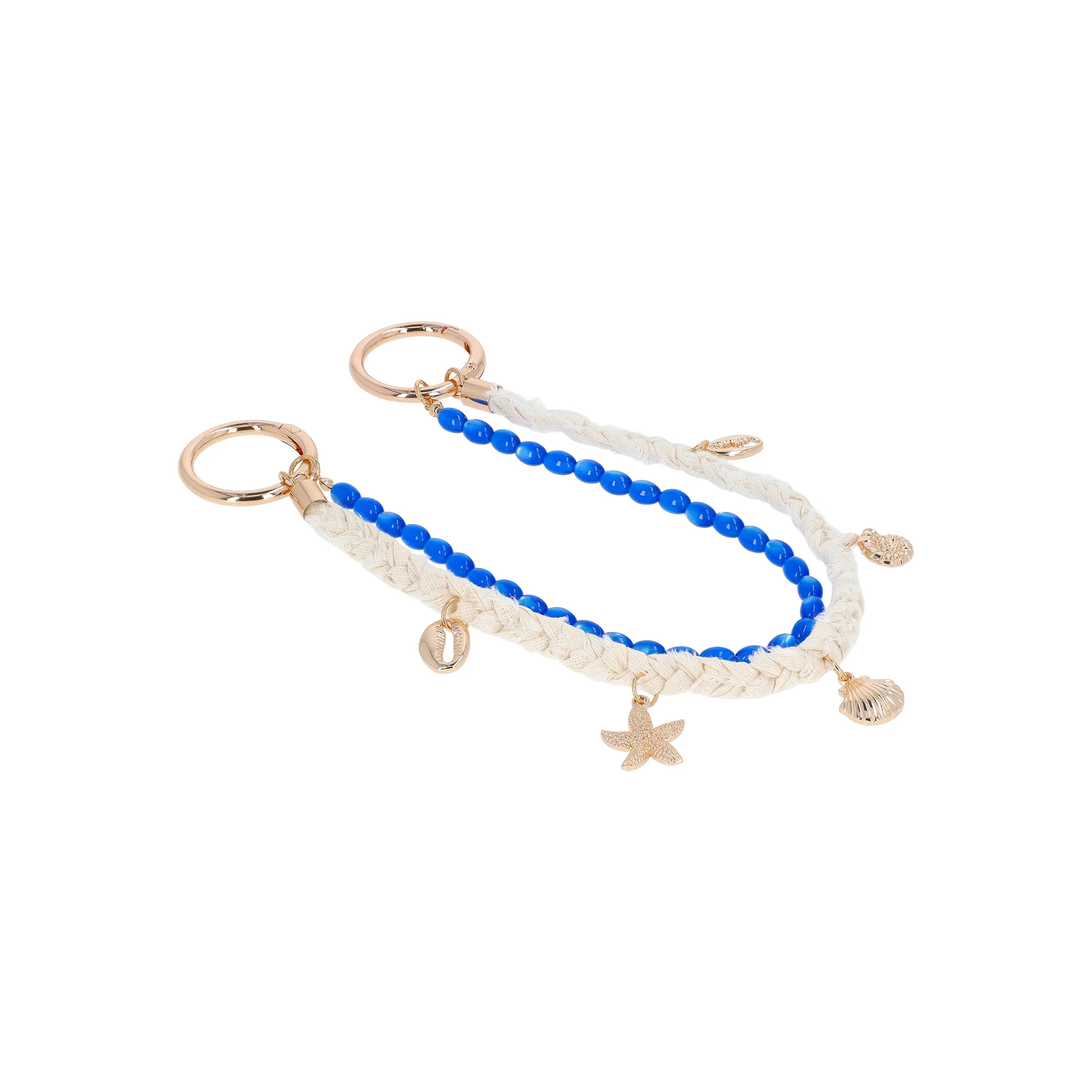 No Boundaries Women's Beach Icons Bag Charm, Natural Rope & Bead Swag Chain | Walmart (US)
